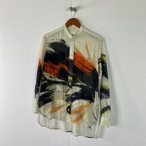 Billy Reid Abstract Button Front Women’s Tunic Cotton/Silk Top; S